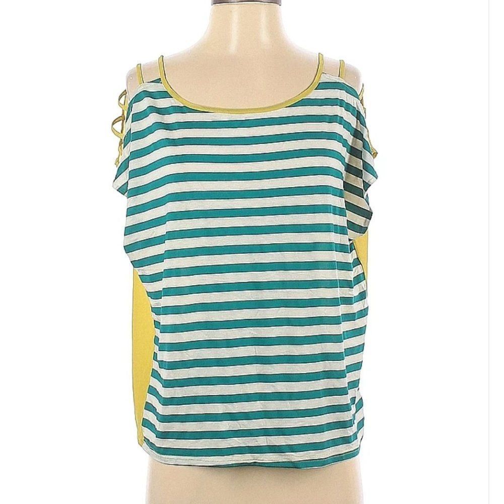 Euc Jealous Tomato Short Sleeve Top S Drapey Sheer Back / Chiffon Panel T shirt